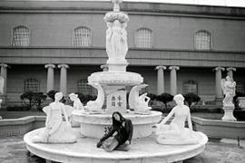 Fountain with Swiss white marble